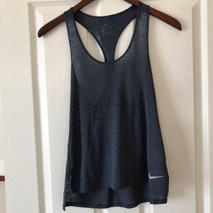 Nike dri-fit blue sheer tank top